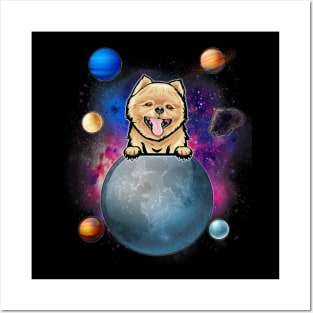 Pomeranian On The Moon Galaxy Posters and Art